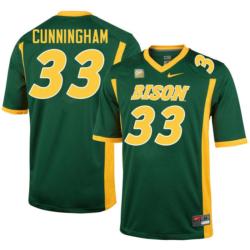 North Dakota State Bison #33 Gabriel Cunningham College Football Jerseys Stitched-Green